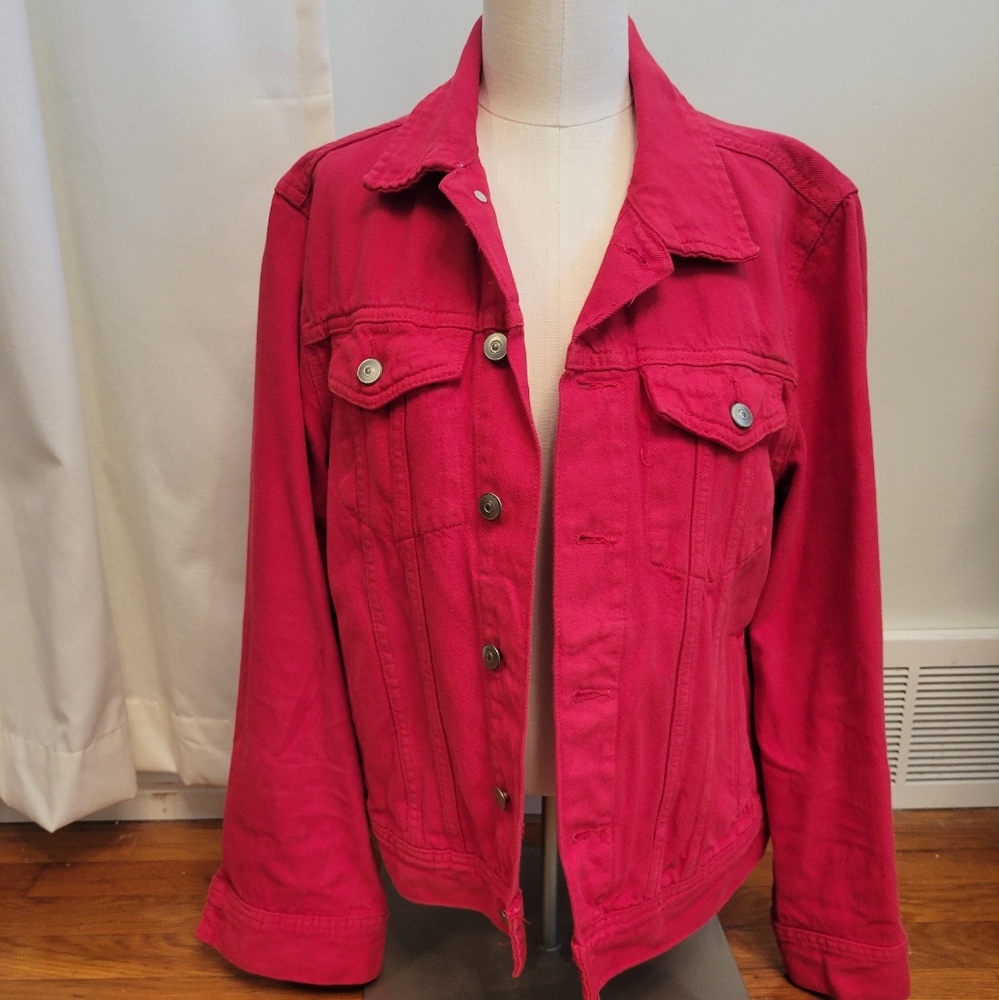 H&M Red Jean Jacket sz Small